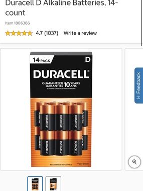Duracell D Coppertop Alkaline Batteries 14 Count New Expires 3/2035